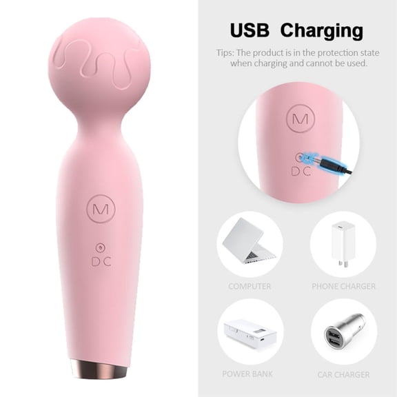 Mini USB Rechargeable Massager, Soft Vibration, Portable Neck and Back Relief