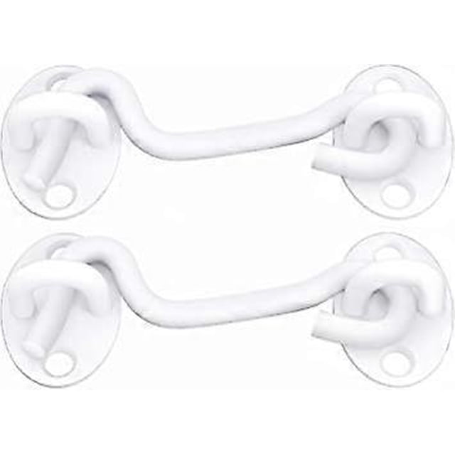 "(Vit) Stalldörrlås, 2-pack 4'' Stalldörrspärr, Kraftig Solid Förtjockad Rostfri Stålgrindlås, Öka Säkerheten och Integriteten. Kabinkrok"