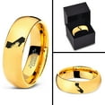 thumbnail image 4 of Tungsten California The Golden State Palm Trees Band Ring 7mm Men Women Comfort Fit 18k Yellow Gold Dome Polished, 4 of 4