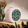thumbnail image 6 of Yiaed Colorful Pineapples Print Travel Jewelry Case Bridesmaid Gift Boxes Jewelry Travel Organizer Small Round Jewelry Box Mini Storage-Pink, 6 of 7