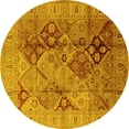 thumbnail image 1 of Ahgly Company Indoor Round Oriental Yellow Industrial Area Rugs, 4' Round, 1 of 4