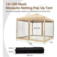 thumbnail image 3 of 10x10ft Easy Pop-Up Canopy, Pop Up Commercial Pop-Up Gazebo Tent, Waterproof Outdoor Screen Tent with Mesh Mosquito Netting Side Walls for Parties, Camping, Garden, Outdoor，Beige, 3 of 6