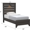 thumbnail image 4 of JERFIT Twin Size Bed Frame with LED Lights, Modern Farmhouse Platform Bed with Built-in Underlight, Stone Brown Engineered Wood Bedroom Furniture, 4 of 5