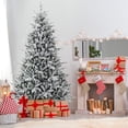 thumbnail image 3 of Patiojoy 7 FT Snow Flocked Artificial Christmas Tree Hinged Pre-lit Xmas Tree w/ 1164 Branch Tips 350 Multi-Color LED Lights 8 Lighting Modes, 3 of 10