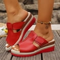 thumbnail image 2 of DAFEI Sandales pour Femmes Grande Taille Sandales et Pantoufles à la Mode Couleurs Vives Talons Compensés Rétro Bout Rond Semelle Épaisse Sandales à Bout Ouvert, 2 of 6