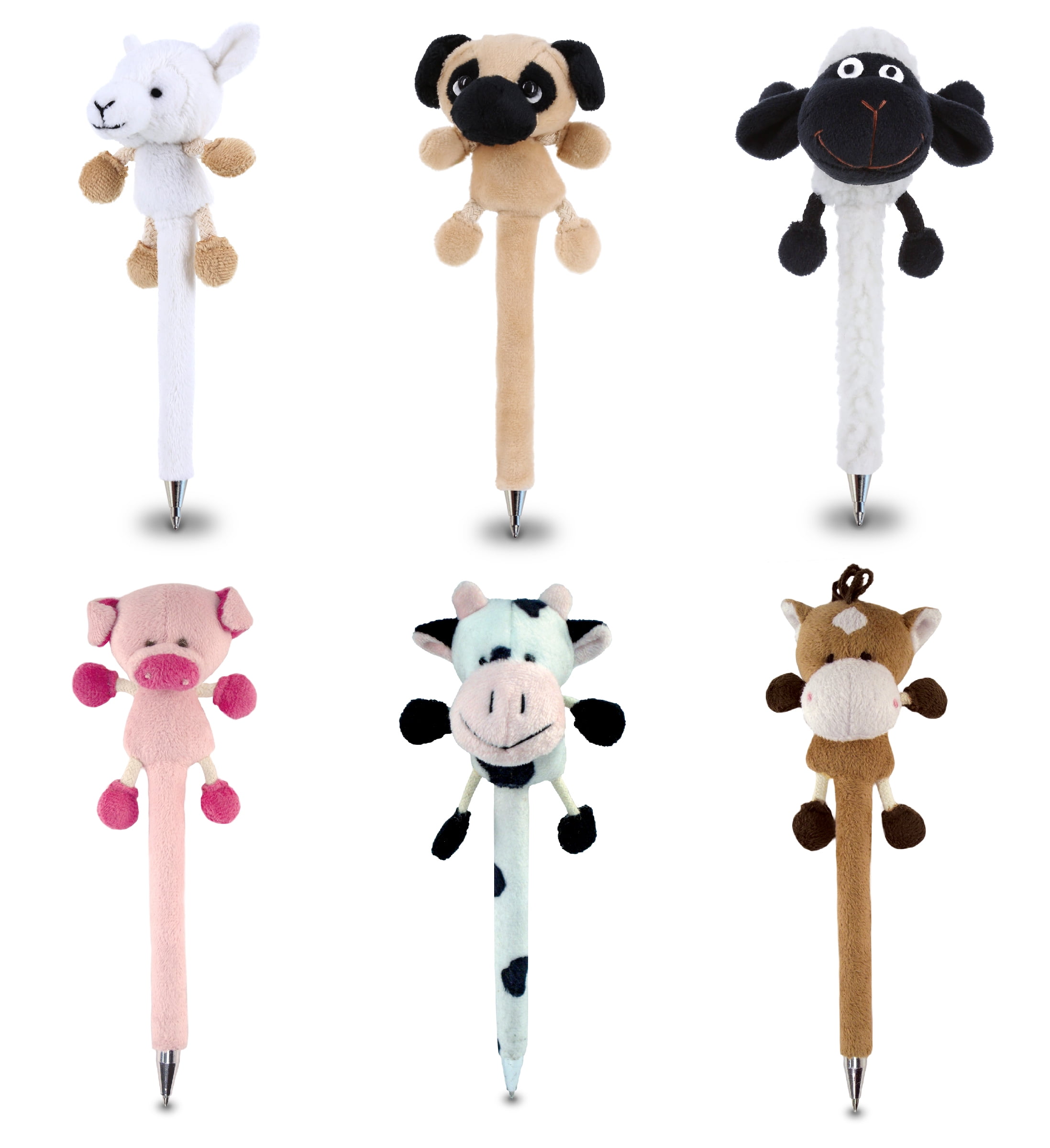 DolliBu Farm Animals Plush Pens Kit Cute & Soft Stuffed Animal