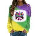 thumbnail image 1 of Gibobby Sudaderas para mujer 2024 Sudadera de de moda para mujer con cuello redondo estampado y manga larga con capucha informal sin sombrero (4)(Verde, XXL), 1 of 4
