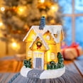 thumbnail image 3 of Bewildely Resin Christmas Scene Snow House LED Desktop Set Village Decoration Kits de decoración para fiestas casa de oro, 3 of 6