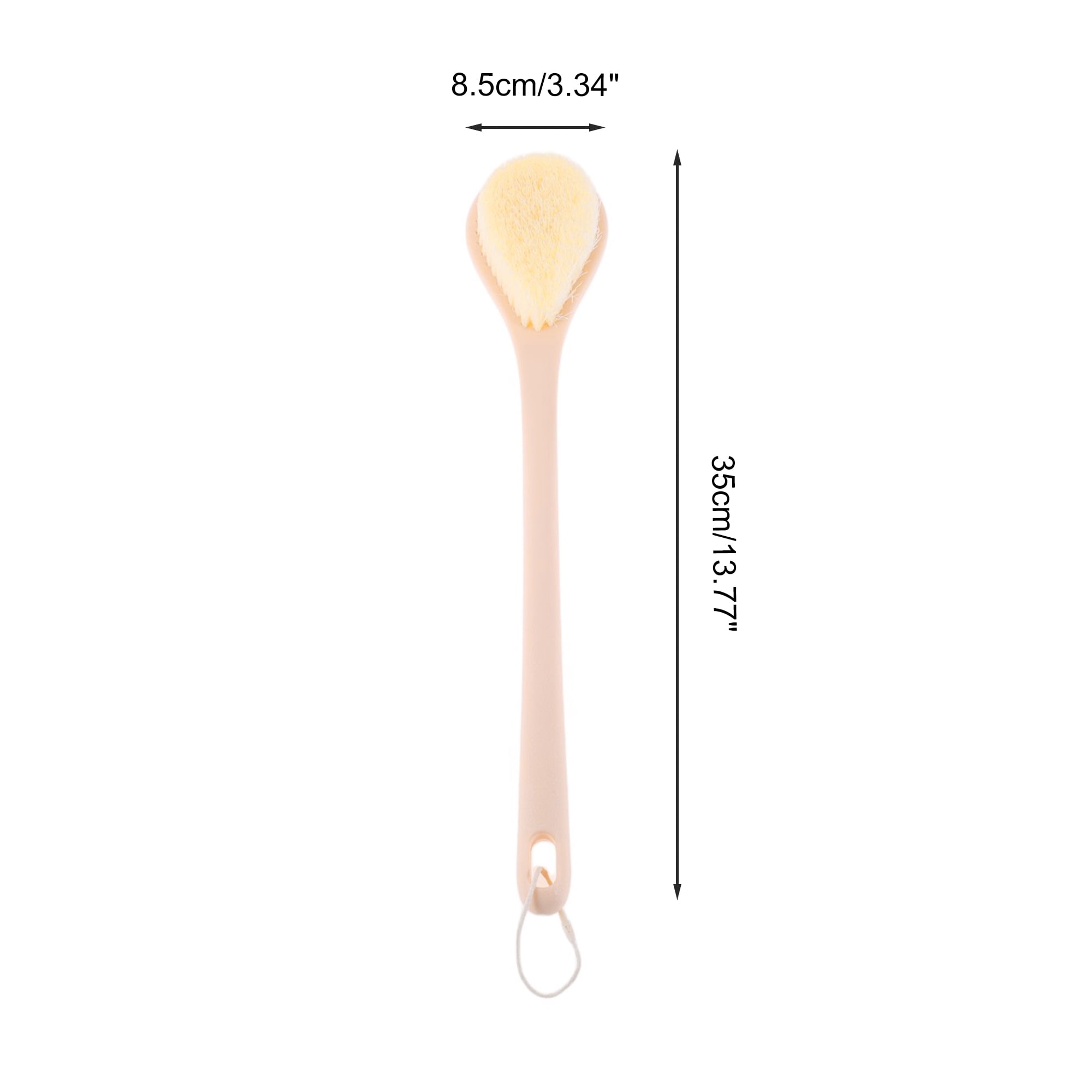 Unique Bargains 1pc Long Handle Bath Brush for Bathroom Pink 3.77"x3.34"x 1.57"