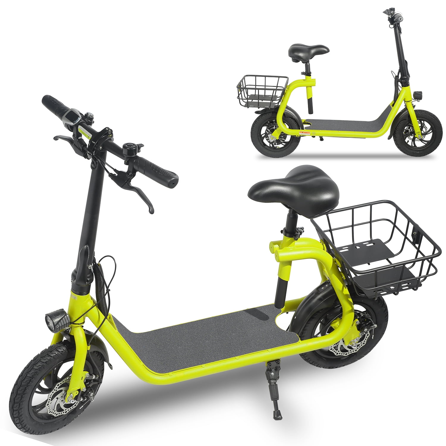Commuter R1 - Electric Scooter for Adults - Foldable with Seat & Carry Basket - 450W Brushless Motor 36V - 15MPH 265lbs Max Load E Mopeds for Adults - Walmart.com