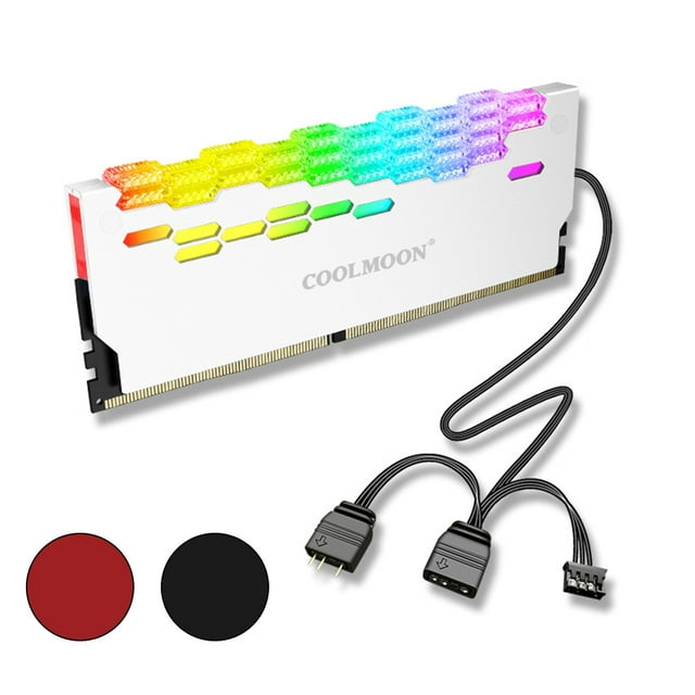 Xingzhi Memory Radiator RAM Heatsink Cooling Vest Lighting Decor Aluminum Alloy Easy to Install for Computer Accessory with Indicator White