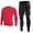 Red, variant on IWRICH Men's 2-in-1 Sports Pants with Pocket Slim Long Sleeve T Shirts Compression Athletic Workout Outfits 2 Piece Sets White XL