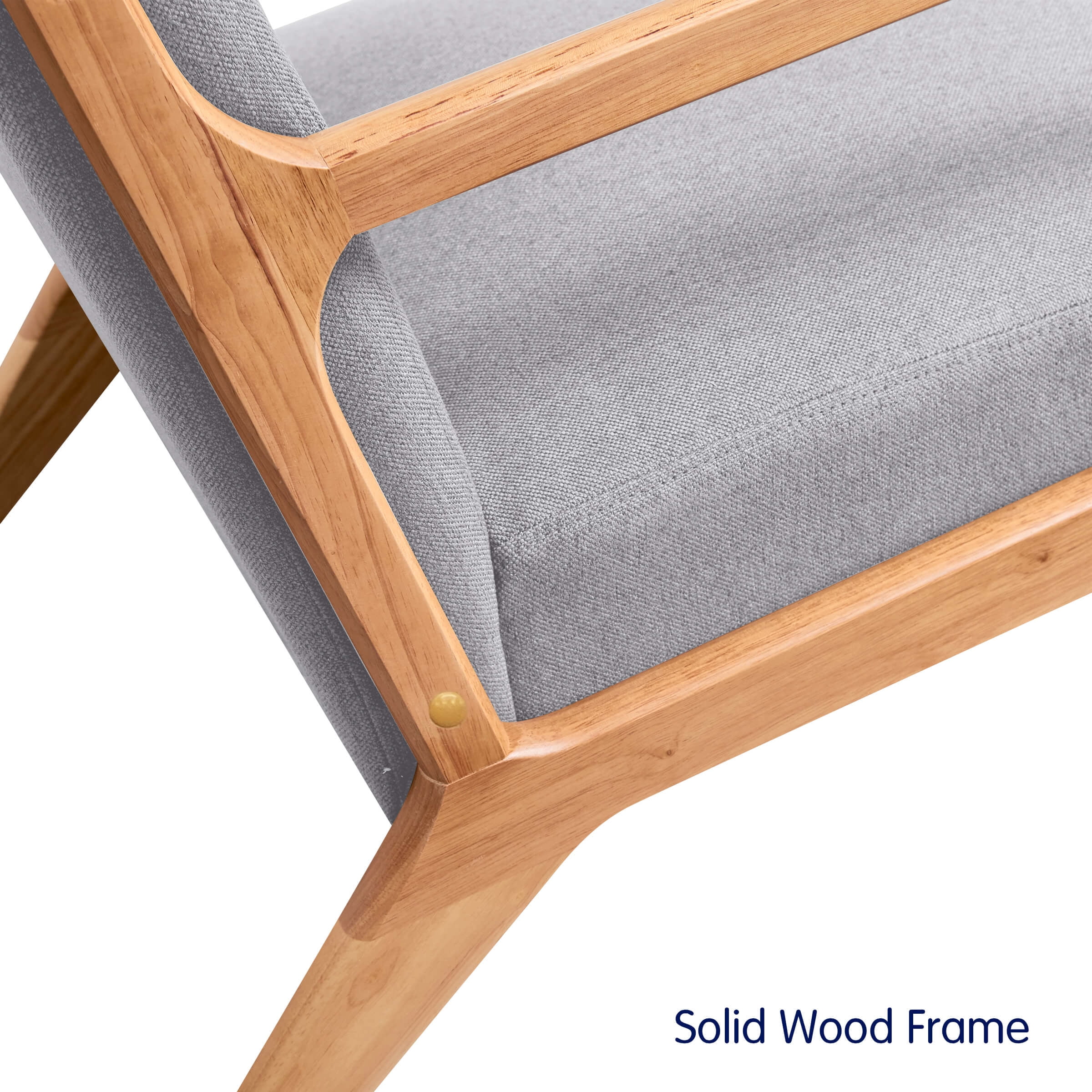 Subrtex Modern Accent Chair Linen Upholstered Arm Chairs with Solid Wood Frame, Gray