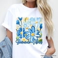 thumbnail image 2 of Summer Vibes Brushsroke Flowers T-Shirt, Aesthetic Tee, 2 of 8
