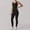 Black, variant on Women 2 Piece Lace Trim Workout Set, Lace Tank Crop Top & High Waist Lace Hem Leggings, Soft Nude Feel Yoga Pilates Outfit