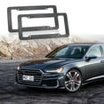 thumbnail image 3 of 2pcs Universal Carbon Fiber Car Front & Rear License Plate Frame Cover USA Black, 3 of 7