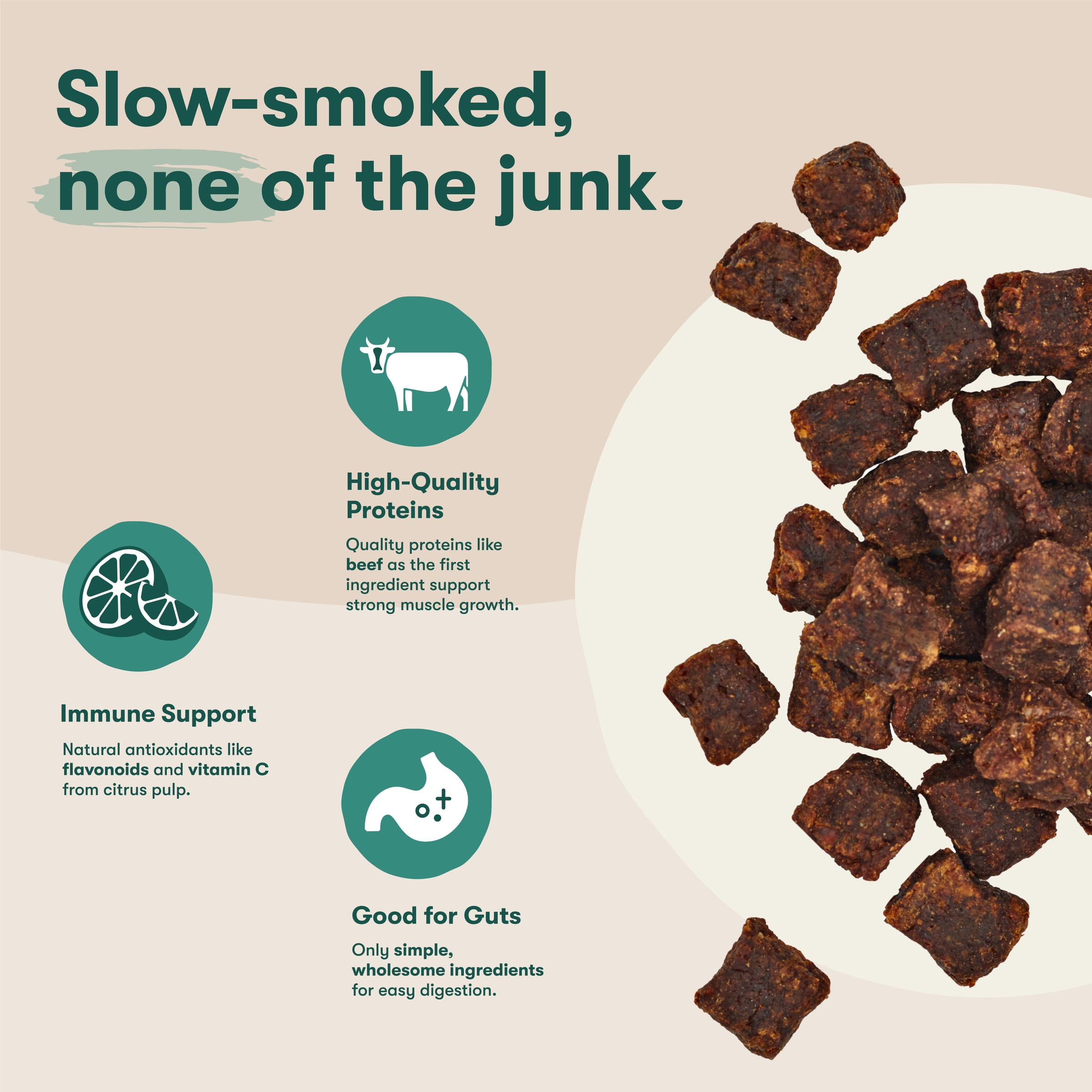 Jinx Beef Bites, Natural Soft Jerky Dog Treats, 5 oz Bag