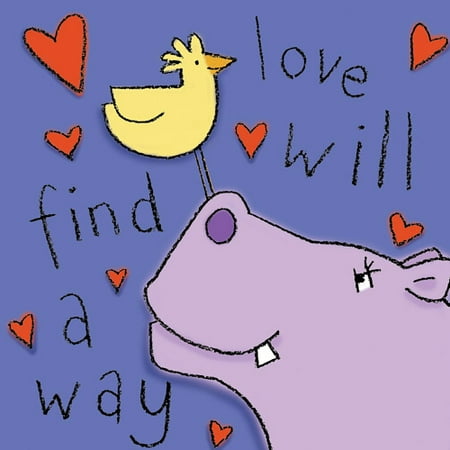 "Love Will Find A Way" Hippo Wall Art