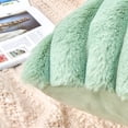 thumbnail image 4 of Ksopiavobs Throw Pillow Covers Decorative Faux Fur Set of 2 18x18 Inch Pillow Covers, Soft Sage Green Striped Pillowcases for Couch Sofa Bed Living Room, Fluffy Cute Home Boho Accent Fuzzy Decor, 4 of 6