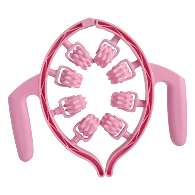Rodillo de 8 ruedas, herramienta de masaje de fascia, masaje de tejido profundo de 360 degree, masaje anticelulítico Rosa