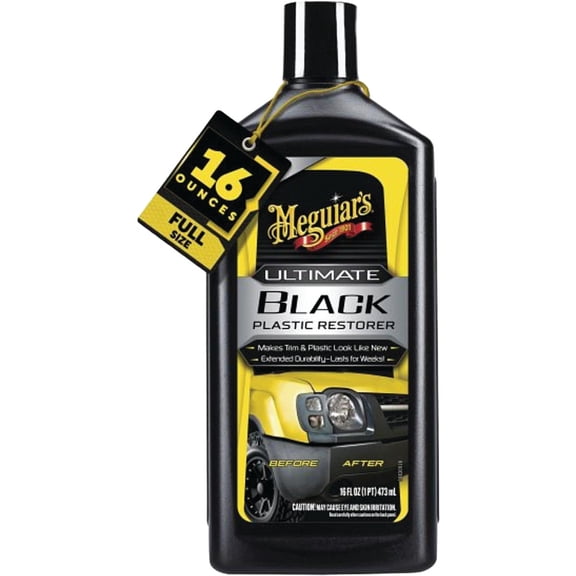 Meguiar's Ultimate Black Plastic Restorer - UV Resistant, Liquid - 12 Oz.