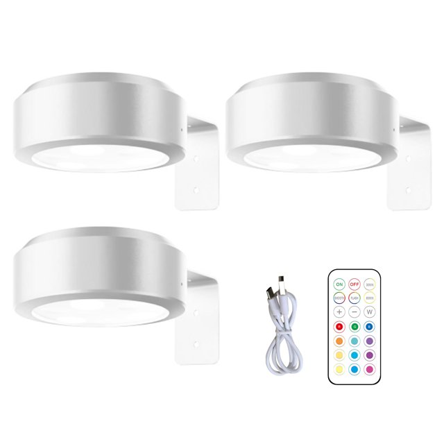 Visland Wall-mounted Wireless Picture Light with Remote Control Dimmable Battery Operated Adjustable 13-Color RGB Painting Light