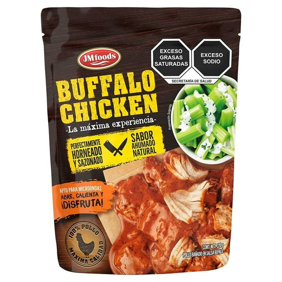 Pollo JM Foods deshebrado con salsa buffalo 220 g