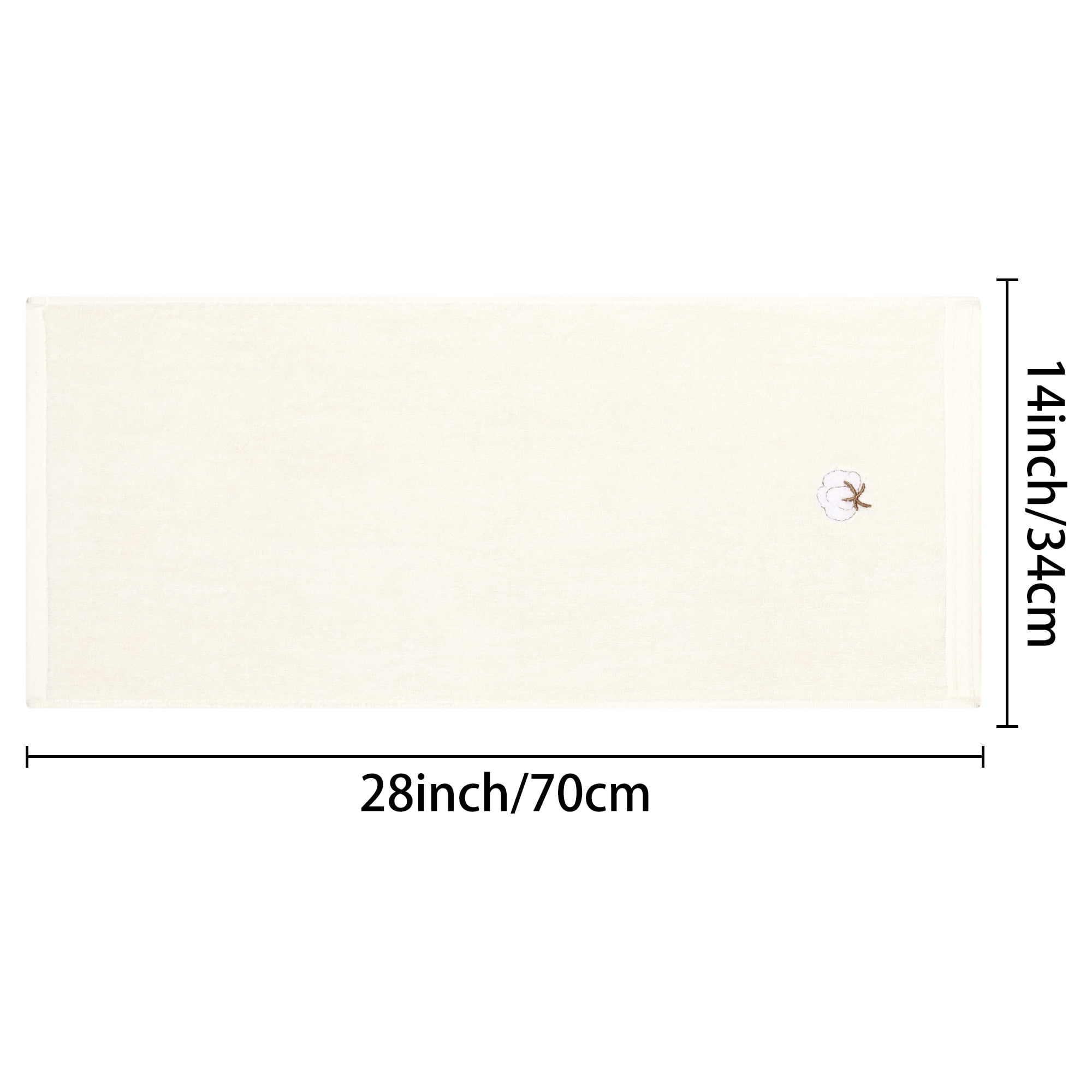 Unique Bargains Geometric Washcloths Set Cotton Bath Towels Low Lint Beige