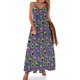 thumbnail image 1 of Vestido de plumas brillantes con estampado colorido, elegante vestido largo con escote en V, estilo bohemio, para playa, con tirantes, moda urbana, vestido oversize, 1 of 7
