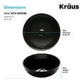 thumbnail image 5 of KRAUS Viva Round Black Porcelain Ceramic Vessel Bathroom Sink, 16 1/2 in. D x 5 1/2 in. H, 5 of 14