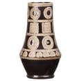 thumbnail image 1 of Urban Trends Collection 41504 Ceramic Round Vase with Narrow Mouth, Rough Tribal Shape Pattern Design Body & Tapered Bottom, Gloss Finish - Black, 1 of 1