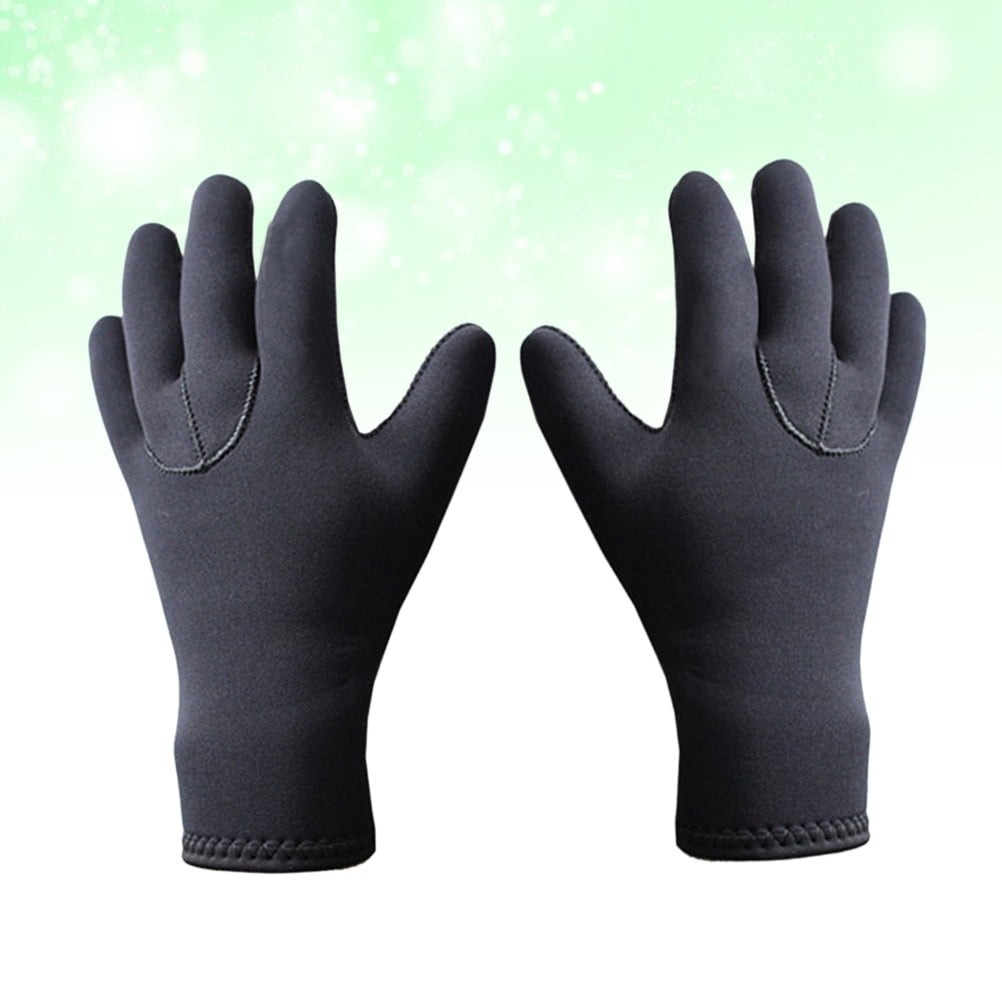 BESTYASH 1Pair Black Neoprene Diving Gloves for Fishing Non Slip Snorkeling and Water Sports