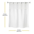 thumbnail image 5 of Whitmor No Hook Chrome Split Ring Waffle Pattern Shower Curtain, w/Window & Snap-In Liner, 71" x 77", 5 of 5