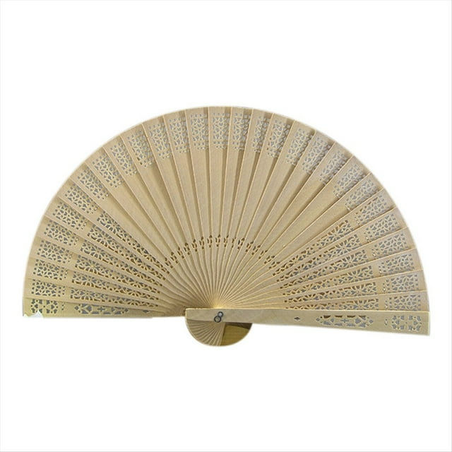 Boda de Moda Fiesta Fragante A Mano Tallado Abanico Plegable Madera Vintage Antigüedad D