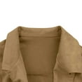 thumbnail image 6 of SwiftWear Women's Faux Suede Cropped Jacket Casual Lightweight Fashion Shacket Button Down Outerwear Trendy Overshirt​​, Khaki, 6 of 7
