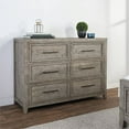 thumbnail image 2 of Trent Home 6-drawer Transitional Reclaimed Pine Dresser in Stone Gray, 2 of 8