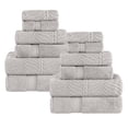 thumbnail image 3 of Superior Chevron 12-Piece Zero Twist Cotton Towel Set, Plush and Ulta Soft Towels, Platinum, 3 of 11