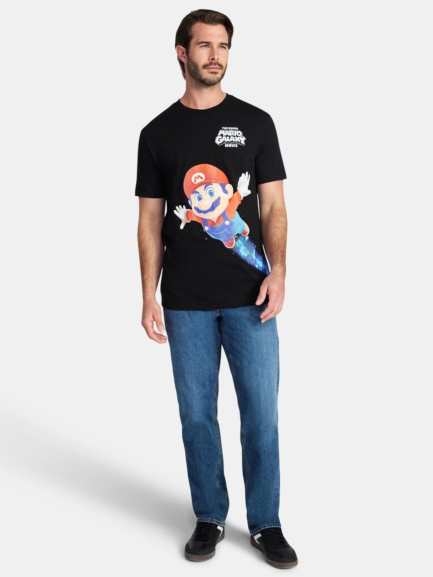 Super Mario Men's and Big Men's Let's Go Graphic Tee with Short Sleeves, Sizes XS-3XL