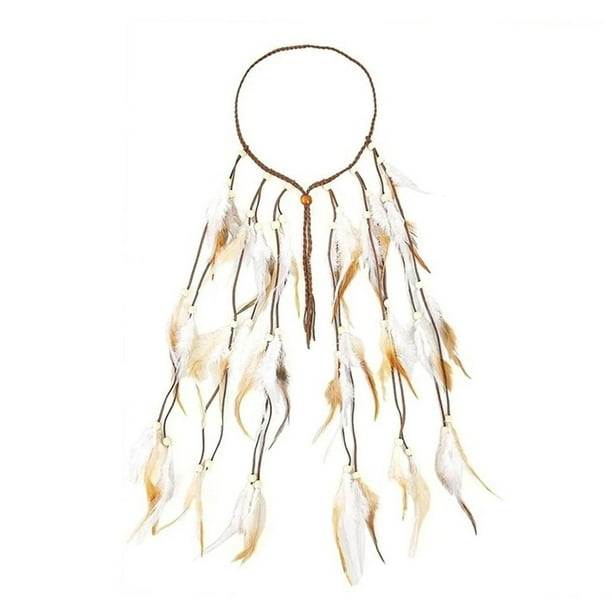 Diadema de plumas bohemia, gitano, diadema de plumas bohemia para damas de fiesta
