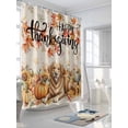 thumbnail image 3 of Fall Shower Curtain Pumpkin Puppy Shower Curtains for Bathroom Thanksgiving Decor, Waterproof Polyester Shower Curtain Set with Hooks, Stall Long 36" x 72" Maple Leaves Sunflower Retro, 3 of 6
