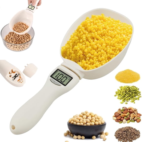 2026 Upgraded Electronic Measuring Spoon Scale: LCD Display & Unit Conversion, High-Precision 800g/0.1g Digital Scoop for Cooking, Baking, and Pet Food Portioning