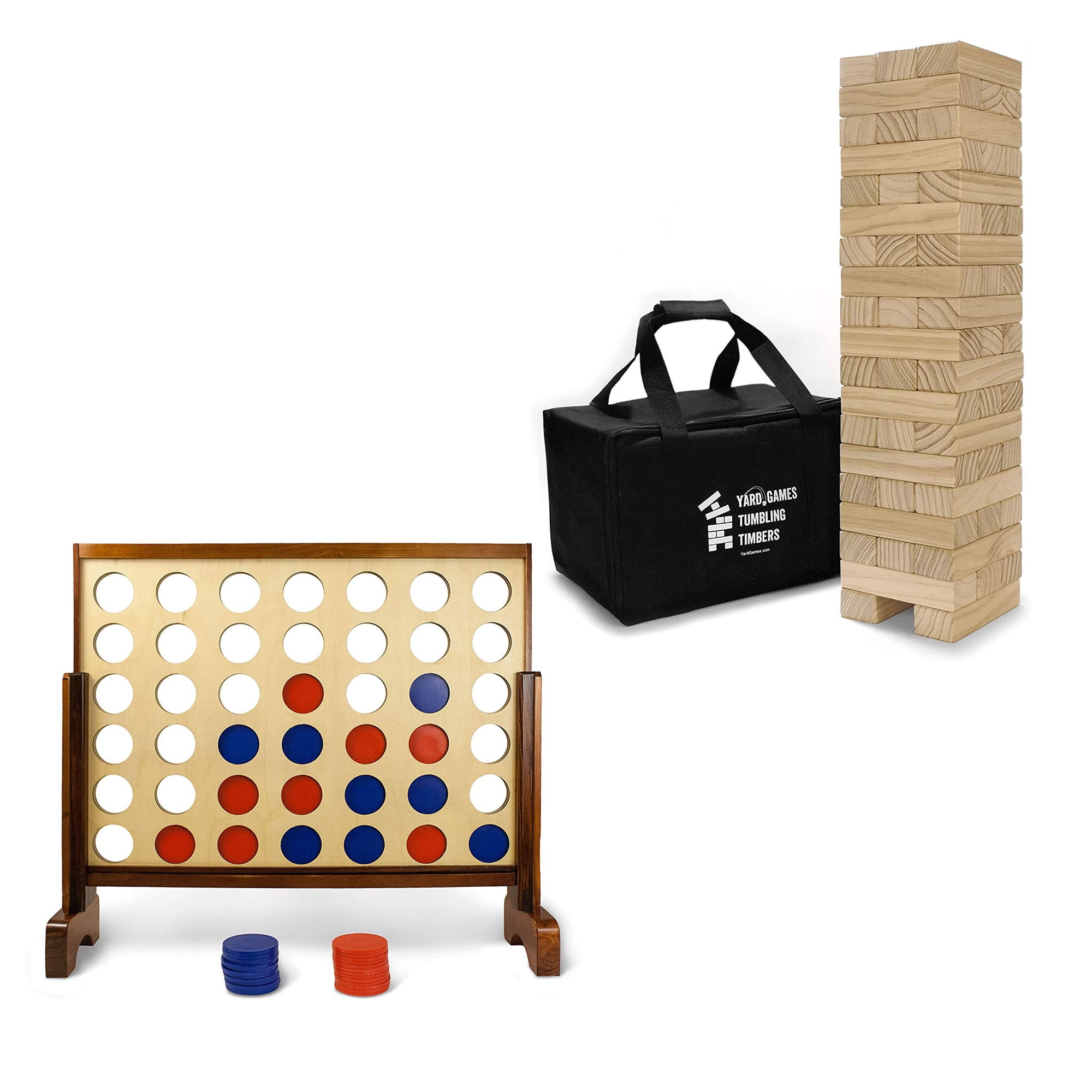 Yard Games Giant Tumbling Timbers & Giant 4 in a Row Outdoor Game ...