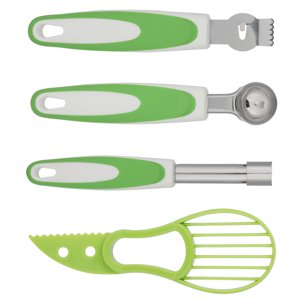 Kitchen Gadget Set,Quatre pièces Kitchen Jorge Fruit Scoop Shea Butter Couteau prolongée Durabilité