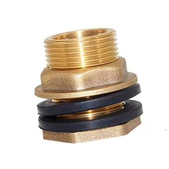 Brass Bulkhead Fitting Brass Water Tanks Connector Leak Proof Pipe Fitting General Hose Adapter for Garden Hoses