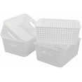 thumbnail image 4 of Lesbin Plastic Storage Weave Baskets/Bins, 4-Pack, White, 4 of 6