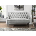 thumbnail image 2 of Home Design Caterine Rolled Arm Settee with Diamond Tufted Back and Single Cushion Seat, Velvet Upholstery for Living Room, Mid-Century Design, 2 of 5