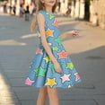 thumbnail image 2 of Tranfacy Robes d'Été pour Ados Mode Sans Manches Extensible Uni Ligne A Tournoyante Patineuse École Récital Robe pour Préados, 2 of 6
