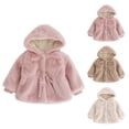 thumbnail image 5 of Coerni Winter Jacket for Baby Girls Long Sleeve Fleece Jacket Fuzzy Button Down Bowknot Hooded Dress Coat Kids Winter Fleece Hoodies, 5 of 5