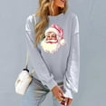 thumbnail image 5 of ShiShine Christmas Sweatshirts for Women Retro Santa Claus Graphic Long Sleeve Shirt Xmas Pullover Tops, 5 of 6