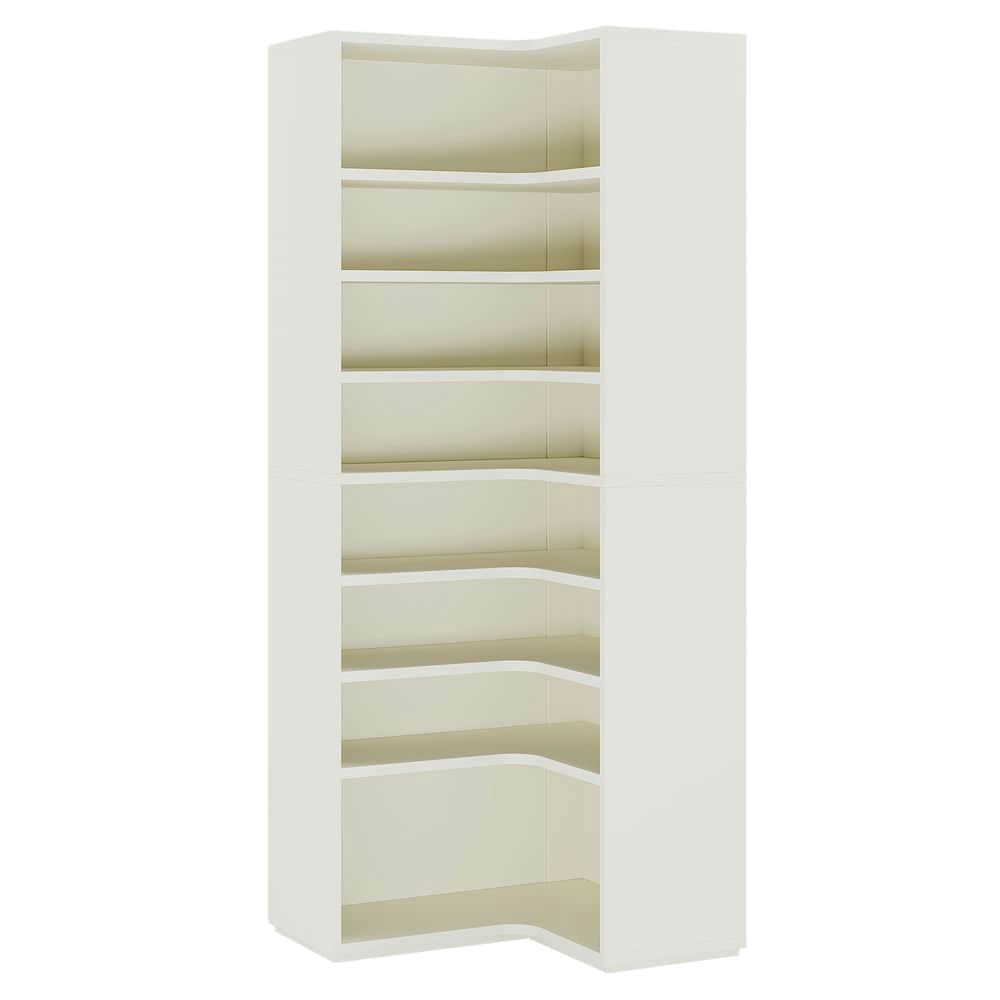 Spaco 9-Tier Shoe Cabinet, 24-32 Pairs Freestanding Shoe Rack Shoe Organizer, Sleek and Modern Shoe Cabinet for Indoor as Home, Office, White